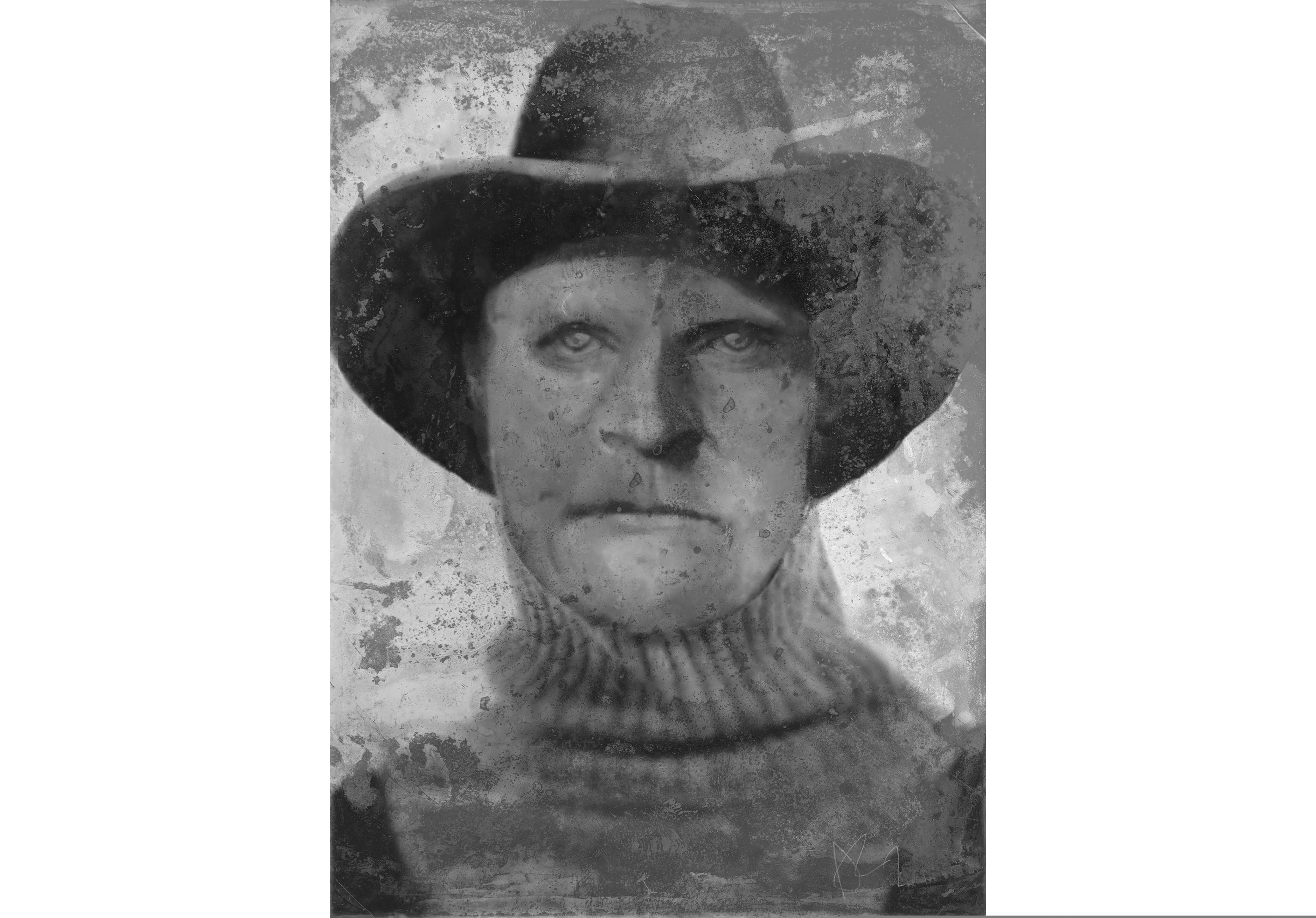 This undated composite sketch provided by Anthony Redgrave, courtesy of Lee Bingham Redgrave, shows Joseph Henry Loveless. A man whose headless torso was found in a remote Idaho cave 40 years ago has finally been identified as Loveless, an outlaw who killed his wife with an ax and was last seen after escaping from jail in 1916. Clark County Sheriff Bart May said Tuesday, Dec. 31, 2019, that the cold case, which his department has been working on periodically since 1979, will remain open because investigators don't yet know who killed Loveless. Still, they were able to notify one of Loveless' surviving relatives, an 87-year-old grandson, of his fate. (Anthony Redgrave/Courtesy of Lee Bingham Redgrave via AP)