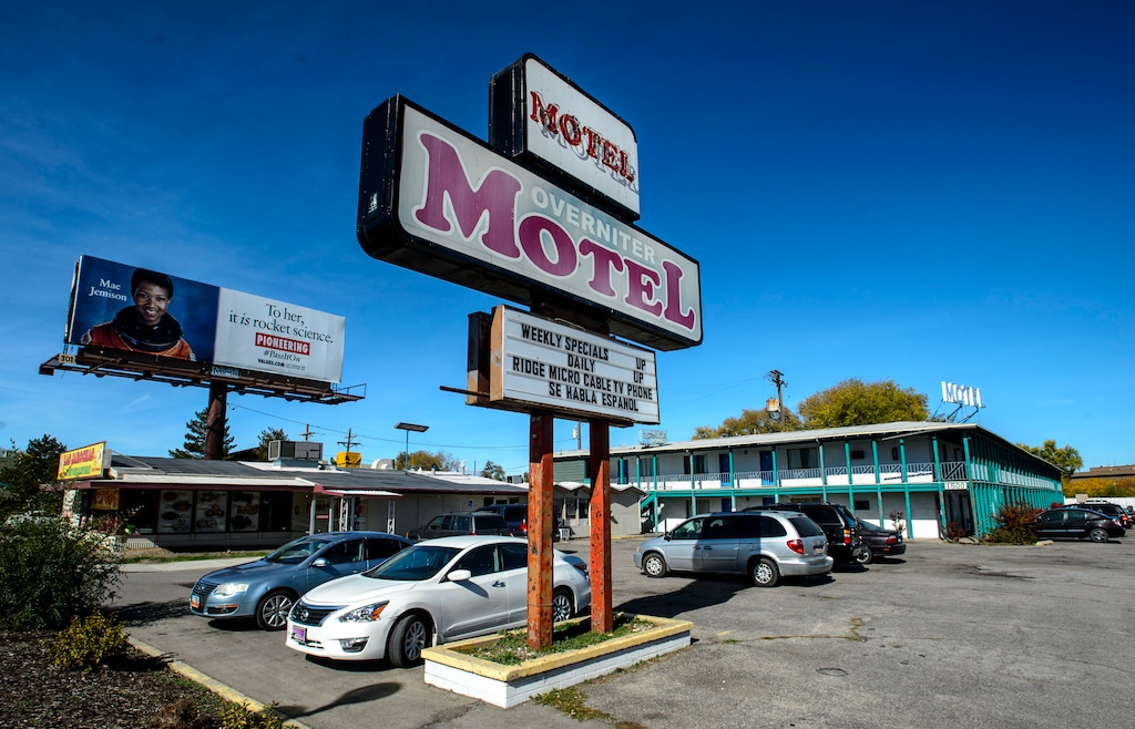 (Steve Griffin  |  The Salt Lake Tribune)   The Overniter Motel at 1500 west North Temple in Salt Lake City Monday October 23, 2017. Salt Lake City's Redevelopment Agency has proposed a $4 million loan to buy the and replace it with a development that includes affordable housing, part of a broader plan to create more than 750 affordable units using $22 million set aside by the City Council. 