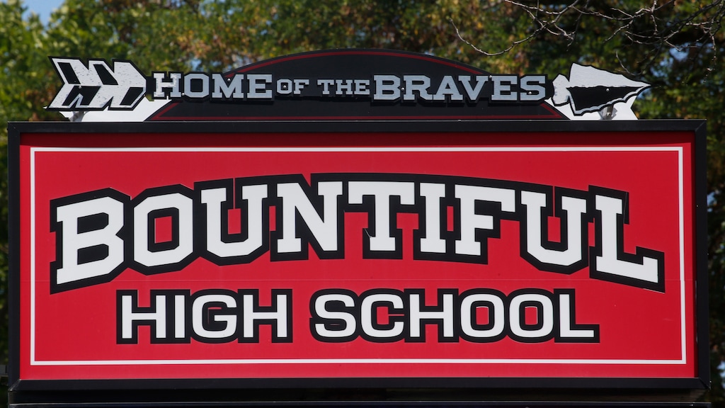 (Rick Bowmer | AP file photo) A Bountiful High School sign is shown in Bountiful on July 28, 2020.