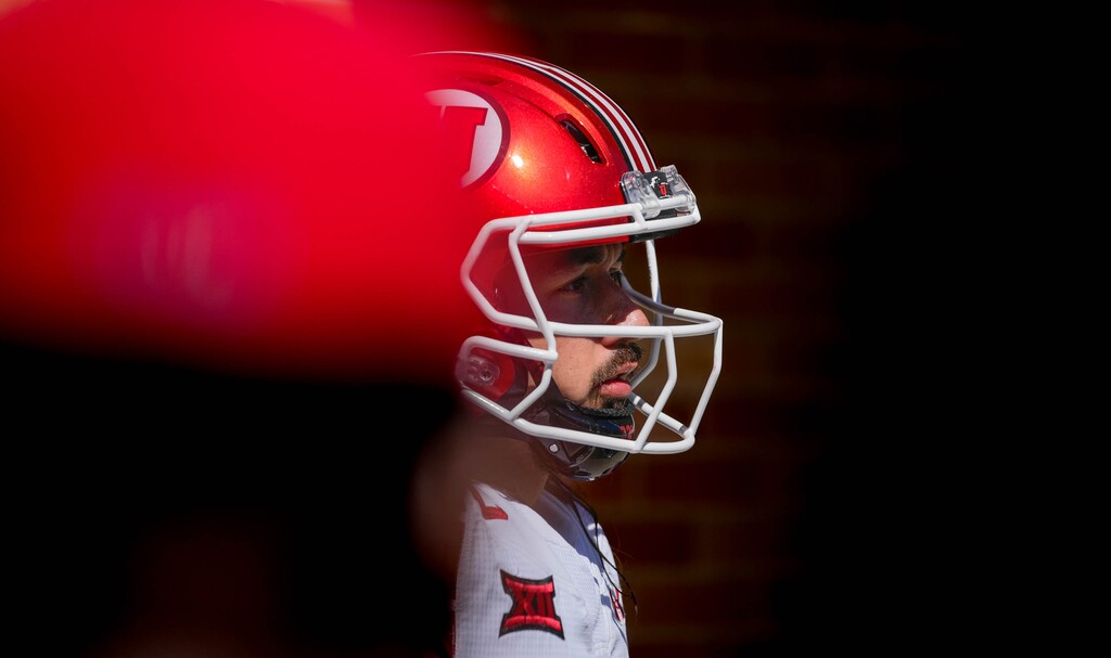 (Francisco Kjolseth | The Salt Lake Tribune) Utah Utes quarterback Cameron Rising (7) as Utah State hosts the University of Utah of an NCAA college football game Saturday, Sept. 14, 2024, in Logan, Utah.