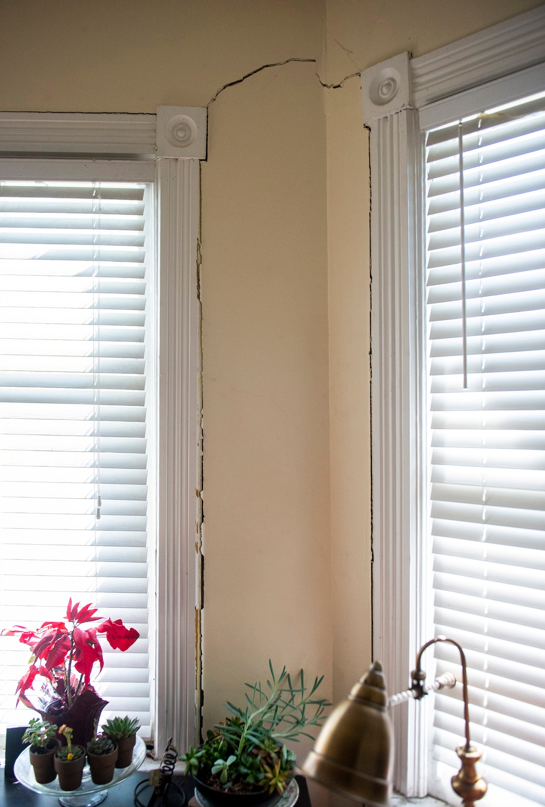 (Rick Egan  |  The Salt Lake Tribune)   Cracks in the Munn's Salt Lake City home, caused by the earthquake, Monday April 13, 2020