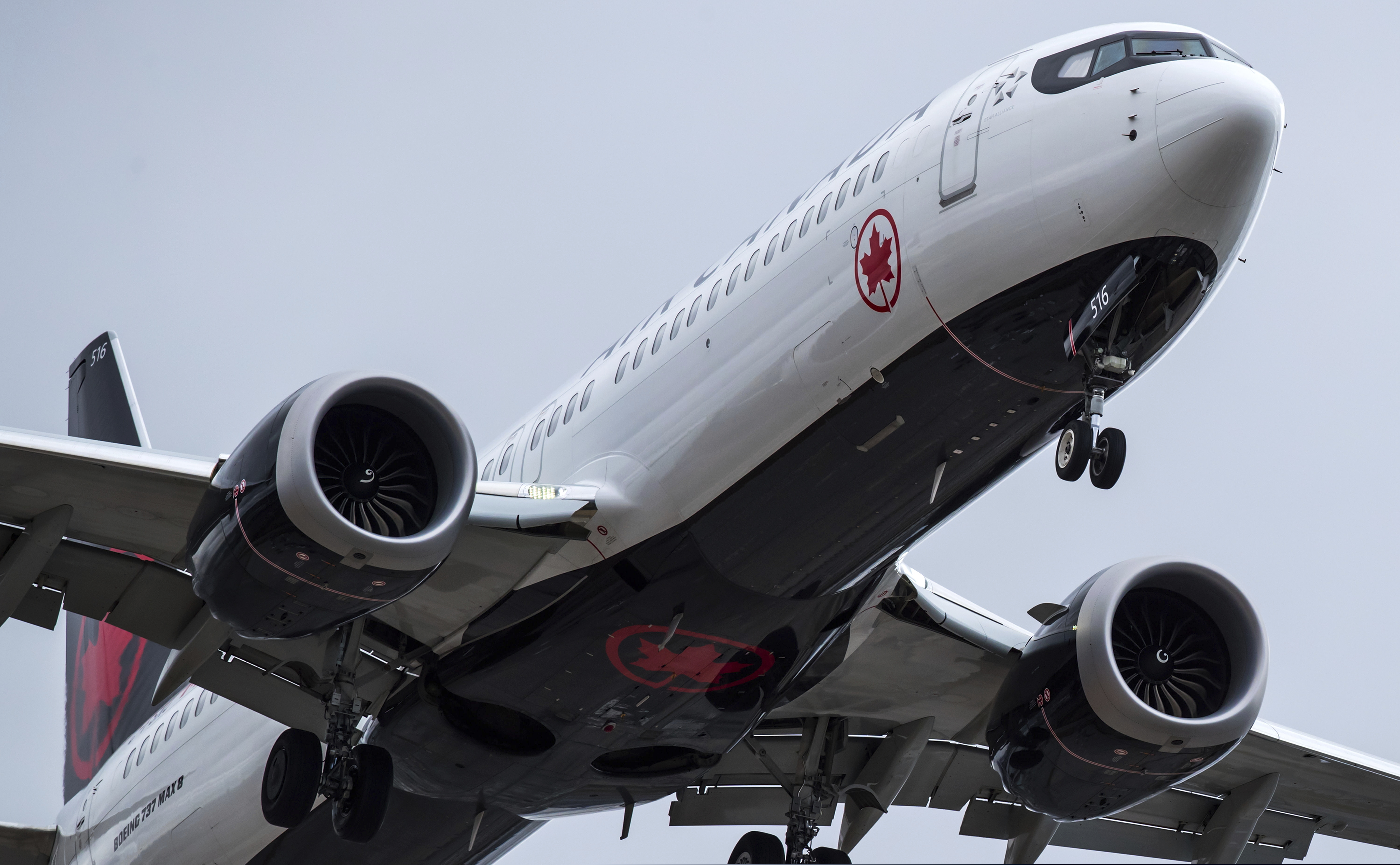 (Darryl Dyck | The Canadian Press | The Associated Press) An Air Canada Boeing 737 Max 8 aircraft arriving from Toronto prepares to land at Vancouver International Airport, in Richmond, British Columbia on Tuesday, March 12, 2019. Canadian Transport Minister Marc Garneau says "all options are on the table" with regard to the country's fleet of Boeing 737 Max 8 aircraft but says the government currently has no plans to order the grounding of the plane.