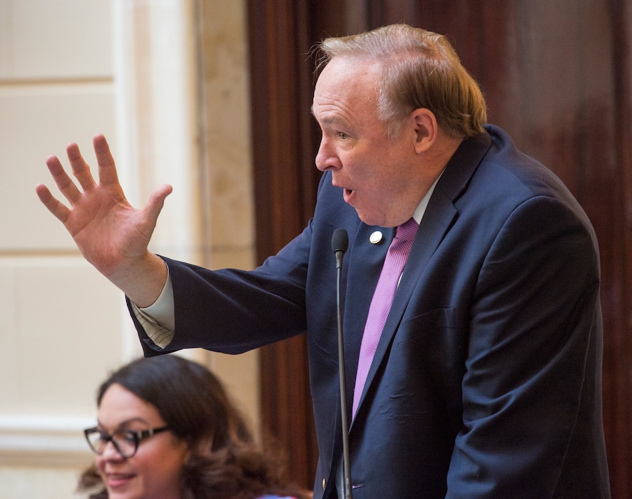 (Rick Egan  |  Tribune file photo)     Sen. Jim Dabakis speaks in the Utah Senate during a special session at the state Capitol, Wednesday, July 18, 2018.