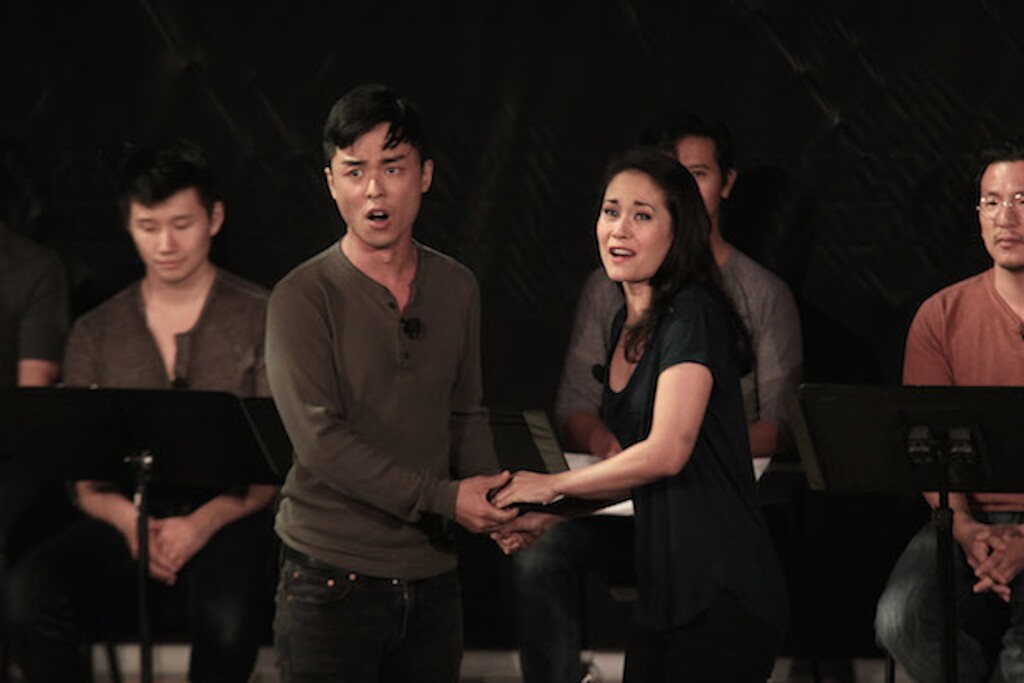 (Photo courtesy Lia Chang/National Asian Artists Project) Ali Ewoldtand Jonny Lee Jr. star in the musical “Gold Mountain.”