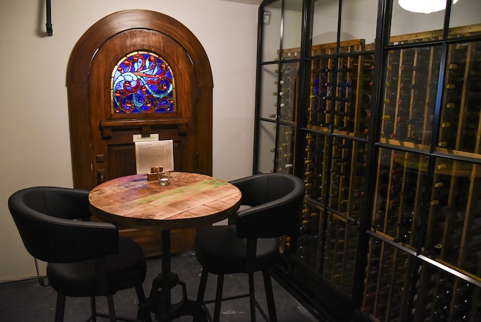 (Francisco Kjolseth  |  The Salt Lake Tribune)  A cruvinet wine dispensing system allows customers to sample 40 wines by the glass at the BTG Wine Bar now located on the ground floor of Caffe Molise, which recently opened in its new location inside the old (but completely updated) Eagle Building on the southwest corner of 400 South and West Temple.