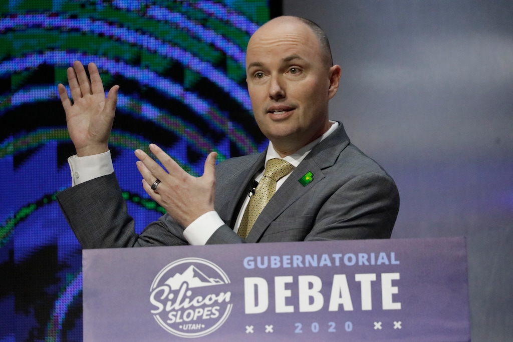 (Rick Bowmer | AP file photo)  Utah Lt. Gov. Spencer Cox speaks during a debate for Utah's 2020 gubernatorial race Friday, Jan. 31, 2020, in Salt Lake City. During the debate, all six Republican candidates for governor expressed support for President Donald Trump's reelection.