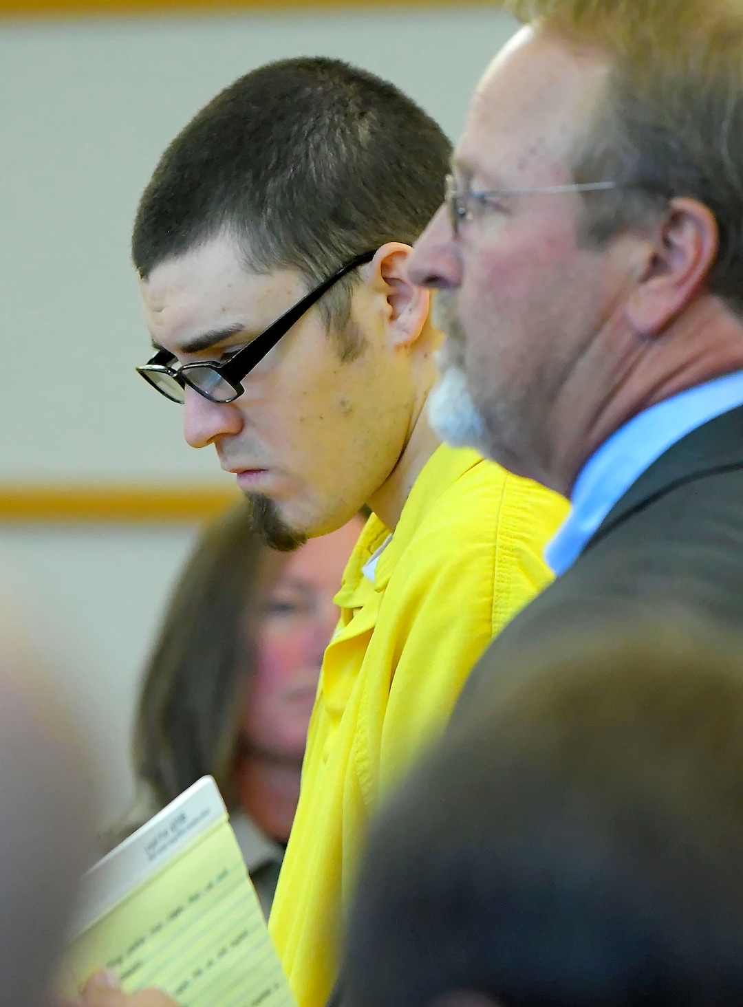 (Eli Lucero  |  Herald Journal) Alex Whipple, left, appears in 1st District Court with his lawyer Shannon Demler, for his sentencing hearing on Tuesday in Logan. Whipple was sentenced to life without the possibility of parole for murdering his niece Lizzy Shelley. 