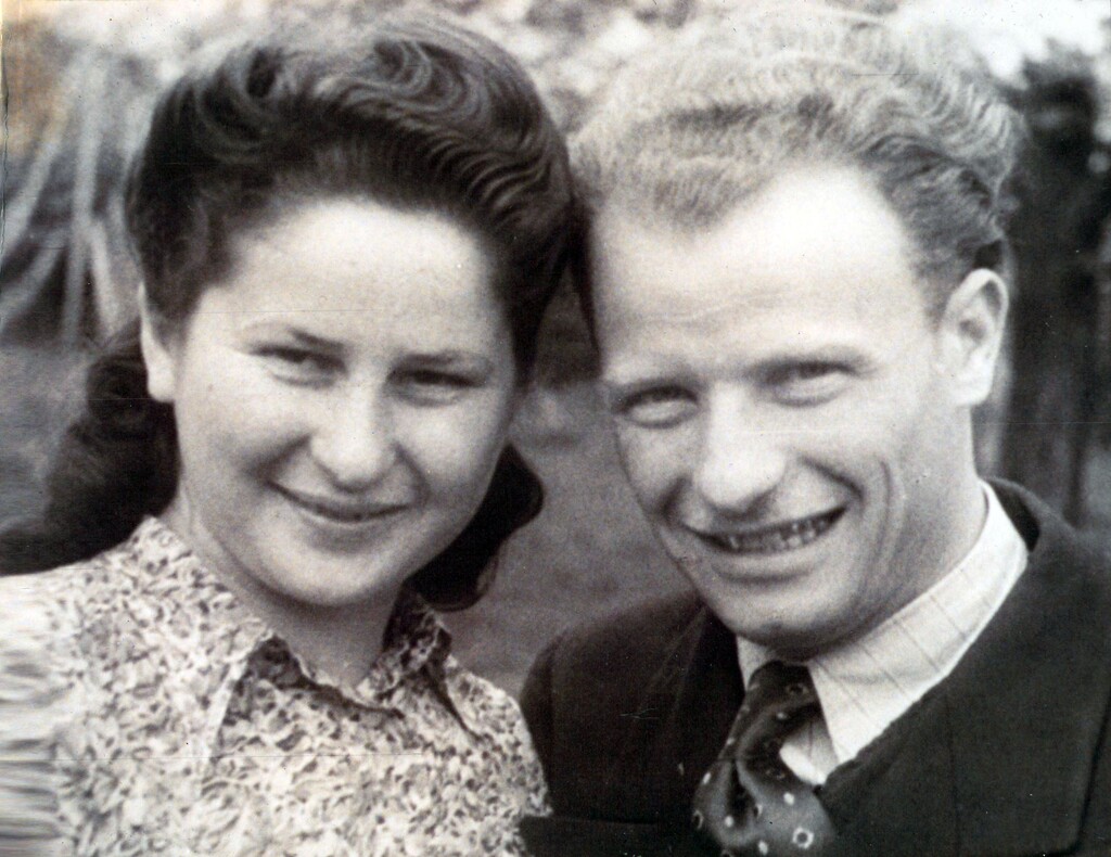 (Photo courtesy of Casey Lebwohl) Sally and Alexander Lebwohl at their wedding in 1948.