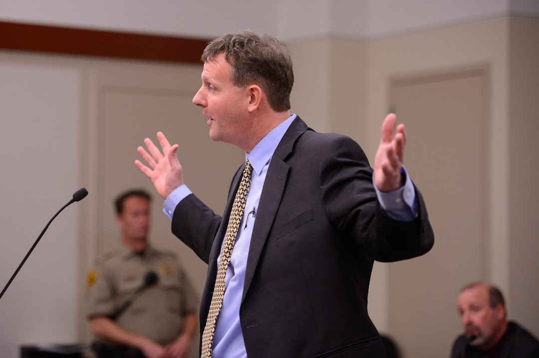 (Trent Nelson  |  The Salt Lake Tribune) Assistant Attorney General Lance Sorenson during a hearing on Salt Lake City’s case against the creation of the Utah Inland Port, a controversial international trading hub planned for a large swath of the municipality’s northwestern side, in Salt Lake City on Monday Nov. 18, 2019.
