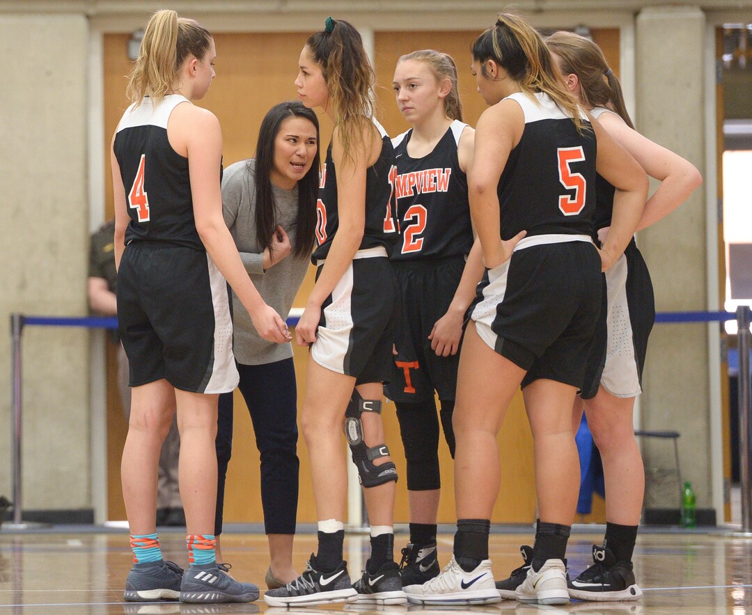 (Leah Hogsten  |  The Salt Lake Tribune)  East defeated Timpview 68-48 to win the the 5A High School Girls' Basketball Tournament title at SLCC in Taylorsville, Saturday, Feb. 24, 2018. 