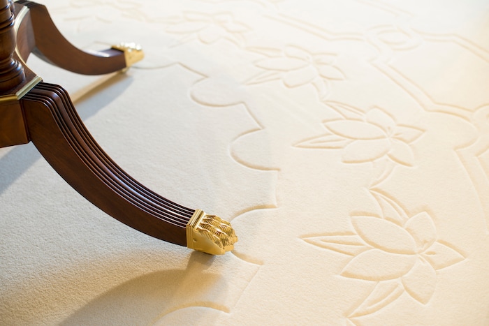 (Photo courtesy of The LDS Church)  Carved carpet detail in the Cedar City, Utah, temple. Utah's 17th temple will be dedicated on Dec. 10, 2017.