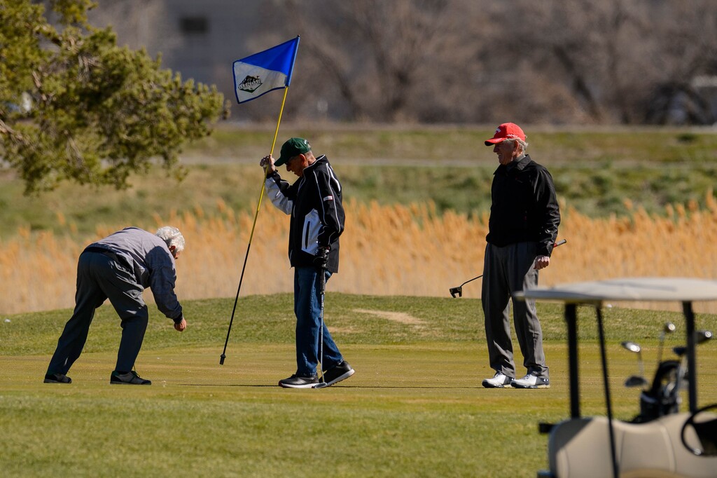 (Trent Nelson  |  The Salt Lake Tribune) Golfers at Salt Lake City's Glendale Golf Course on Tuesday, March 17, 2020.