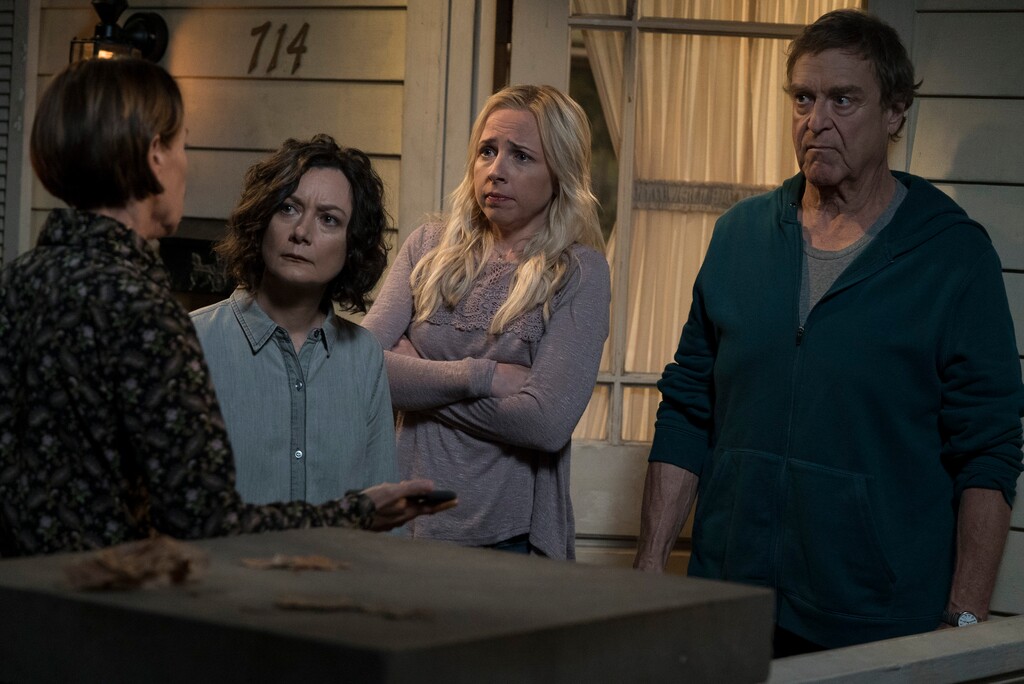 (Photo courtesy Eric McCandless/ABC) Laurie Metcalf, Sara Gilbert, Lecy Goranson and John Goodman in “The Conners.”