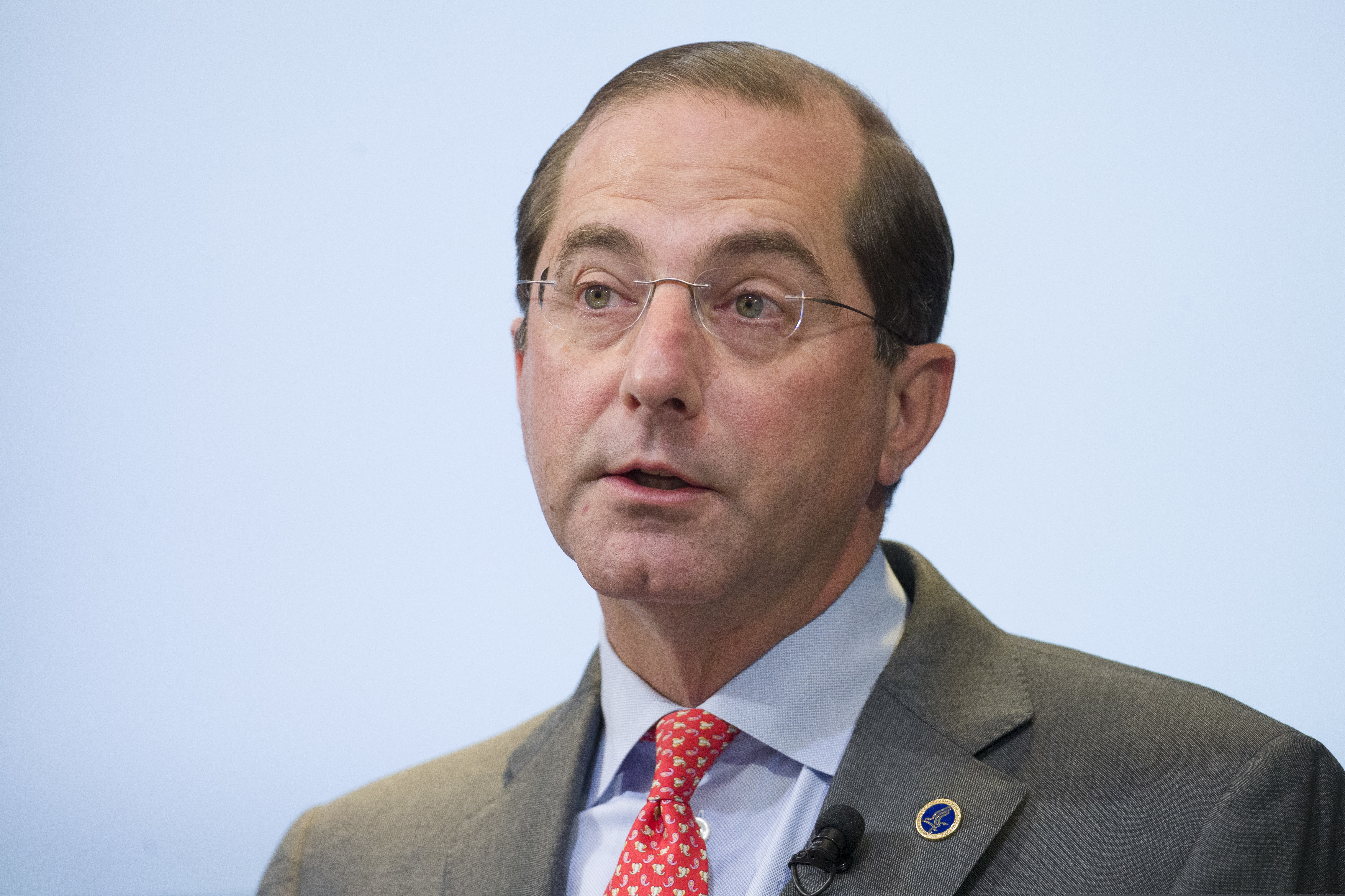 (AP Photo/Alex Brandon, File) In this Oct. 26, 2018, file photo Health and Human Services Secretary Alex Azar speaks about proposed reforms to Medicare Part B drug pricing policies at the Brookings Institute in Washington. The Trump administration says it is moving ahead with a plan to let patients directly receive prescription drug discounts negotiated behind-the-scenes between drugmakers, middlemen, and insurers. Azar said Thursday, Jan. 31, 2019, the proposed regulation would encourage the major industry players to channel any such discounts to consumers when they purchase their prescriptions.