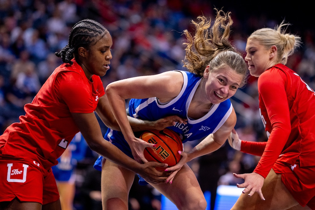 (Trent Nelson  |  The Salt Lake Tribune) BYU center Lara Rohkohl (13) as BYU hosts Utah, NCAA basketball in Provo on Saturday, Jan. 31, 2026.