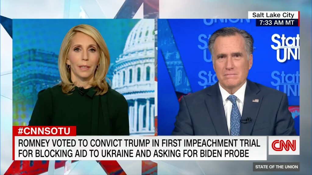 (Screenshot) During an appearance on CNN's "State of the Union" Sunday morning, Utah Sen. Mitt Romney called pro-Putin sentiments from within the Republican party and some right-wing media "almost treasonous".