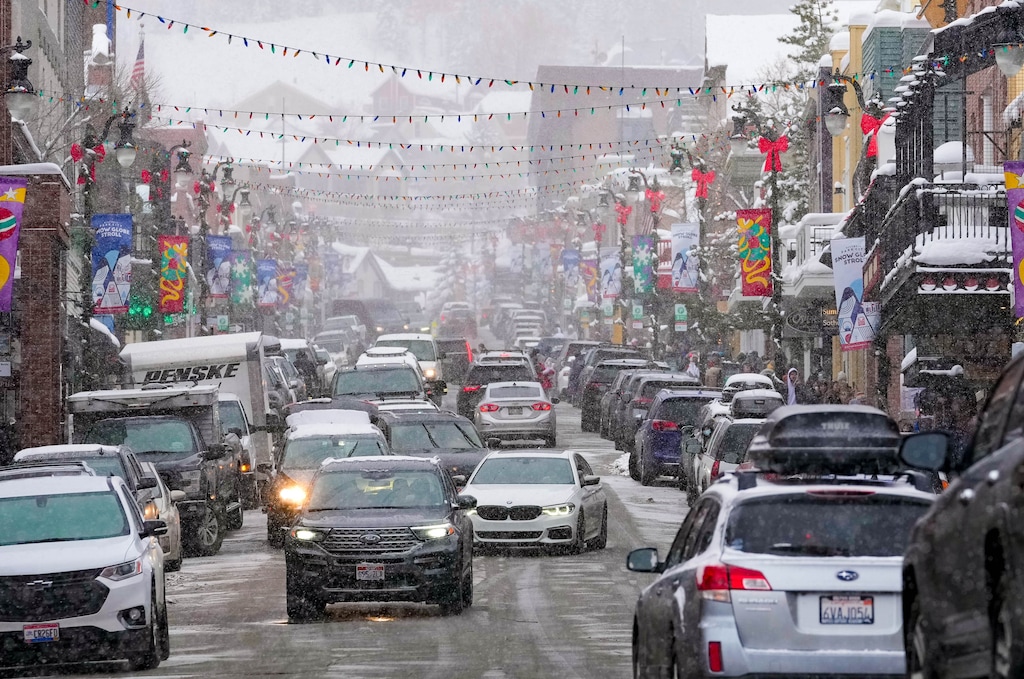 (Francisco Kjolseth | The Salt Lake Tribune) People visit historic Main Street in Park City on Thursday, Dec. 30, 2021. The resort town is bustling with tourists year-round, but especially during ski season, which presents a challenge to emergency management officials whose job is to prepare for the worst.