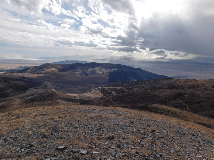 (Erin Alberty | The Salt Lake Tribune)  Porphyry Hill offers sweeping views of Ophir Canyon and the Tooele Valley. Photo taken Nov. 27, 2017.