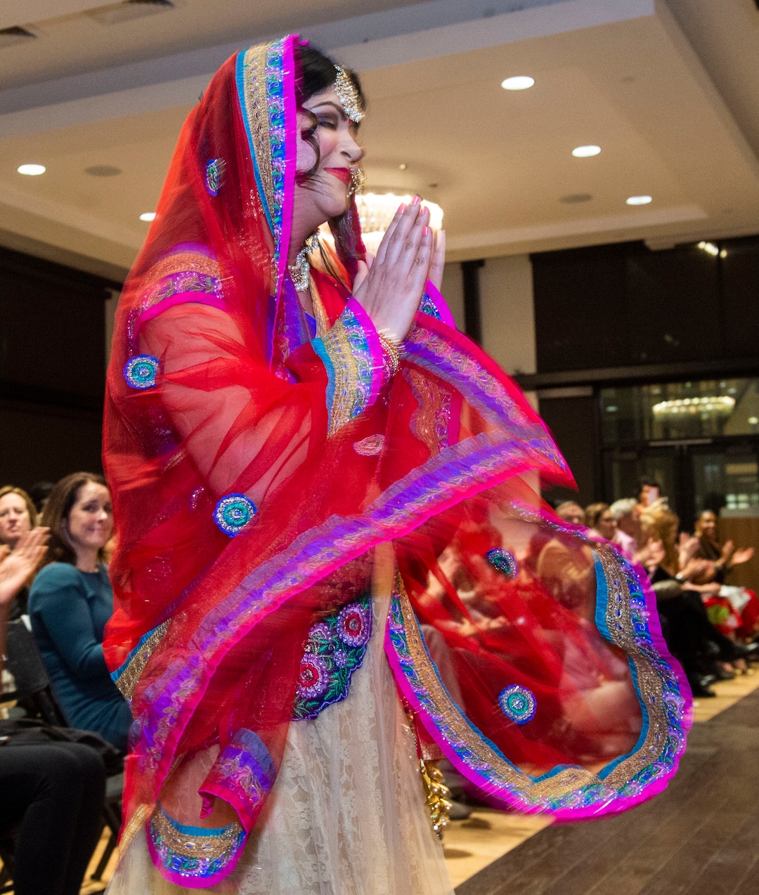 (Rick Egan  |  The Salt Lake Tribune)     Priyanke Singh Sharma represents India, at the 9th annual Women of the World Fashion Show Gala, Wednesday, March 6, 2019.