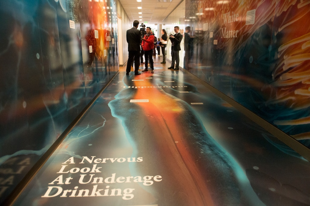 (Rick Egan  |  Tribune file photo) A hallway at Intermountain Medical Center in Murray shows the dangers of underage drinking when Murray City launched a citywide initiative about the negative consequences of underage drinking in March 2016.