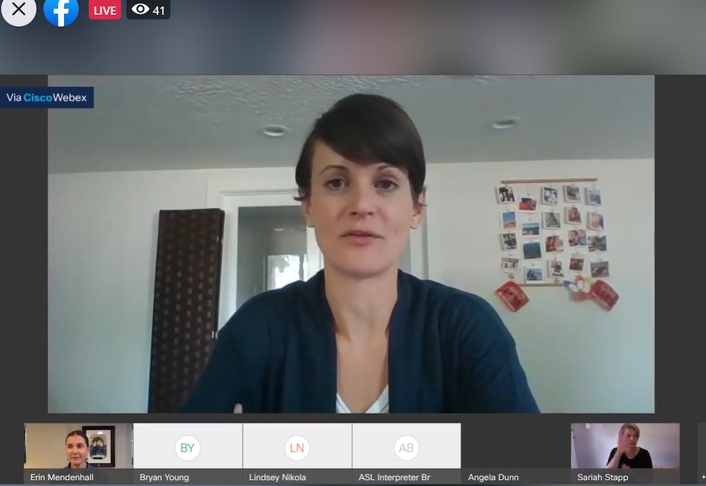 (Screengrab from Facebook) Angela Dunn, state epidemiologist with the Utah Department of Health, speaks during a Facebook Live "ask me anything" event on Friday, Aug. 21, 2020.