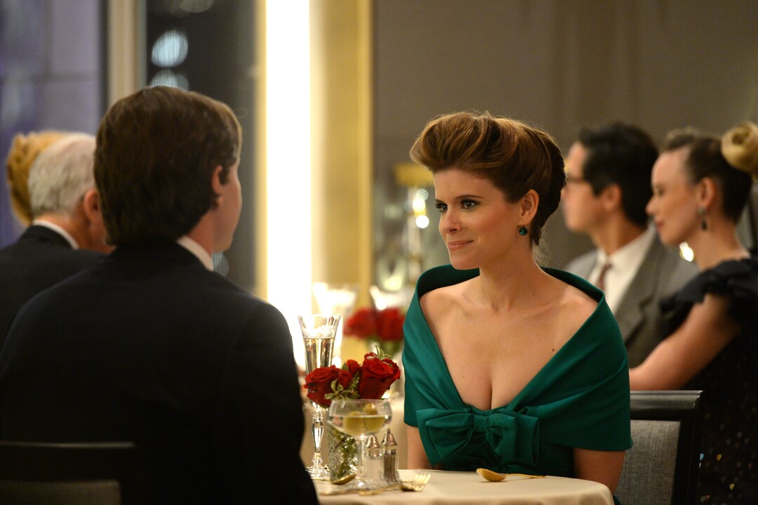 (Photo: JoJo Whilden/FX) Evan Peters as Stan and Kate Mara as Patty in “Pose.”