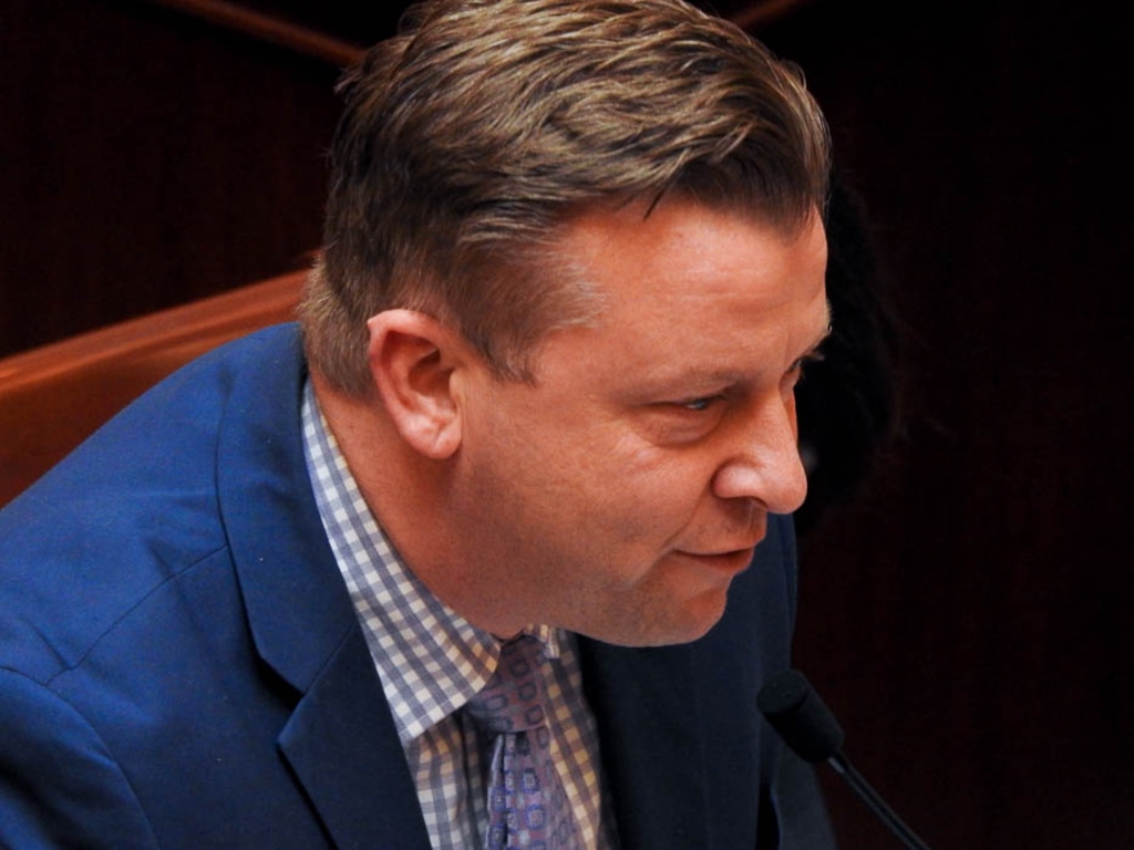 (Trent Nelson | The Salt Lake Tribune)  Sen. Todd Weiler, R-Woods Cross, speaks on SB138 in the Senate Chamber, Salt Lake City, Friday, Feb. 23, 2018.