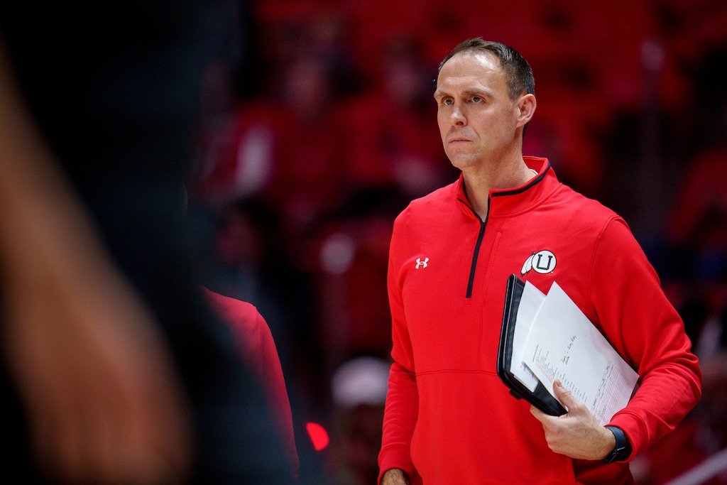 (Trent Nelson  |  The Salt Lake Tribune) Chris Burgess as Utah hosts Colorado, NCAA basketball in Salt Lake City on Saturday, Feb. 11, 2023.