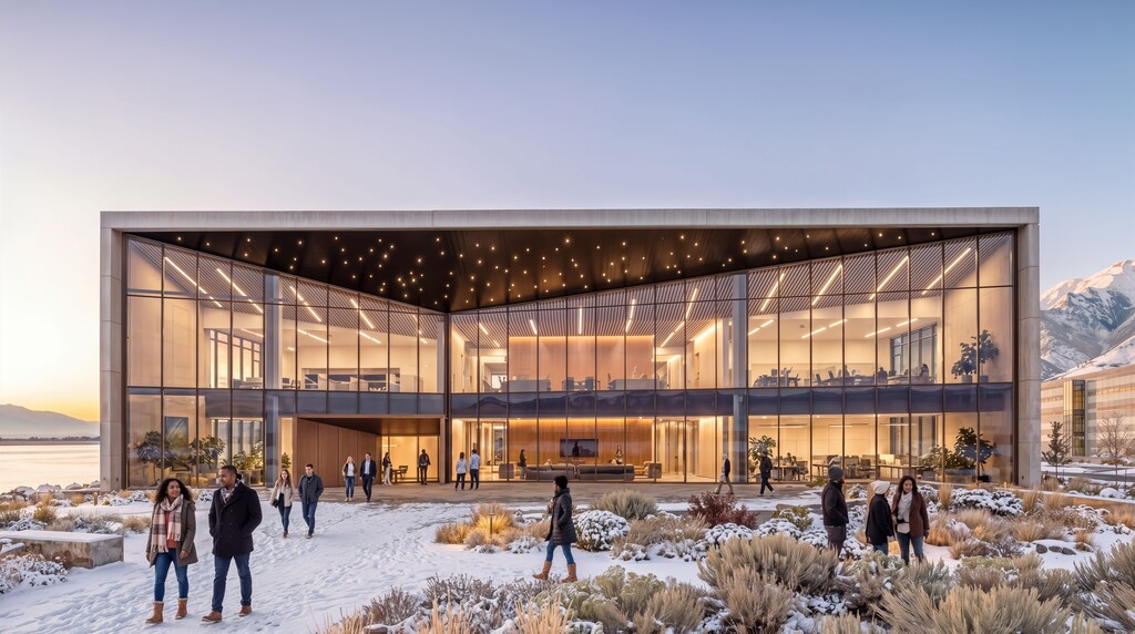 (O'Leary Digital) Renderings of a proposed data center campus to be constructed in Box Elder County. The project is backed by celebrity investor Kevin O'Leary.