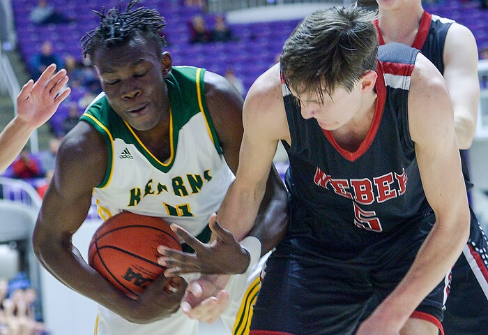 (Leah Hogsten  |  The Salt Lake Tribune)Weber defeated Kearns 60-52 in the 6A High School Boys' Basketball Tournament opening game at Weber State University’s Dee Events Center in Ogden, Tuesday, Feb. 27, 2018. 