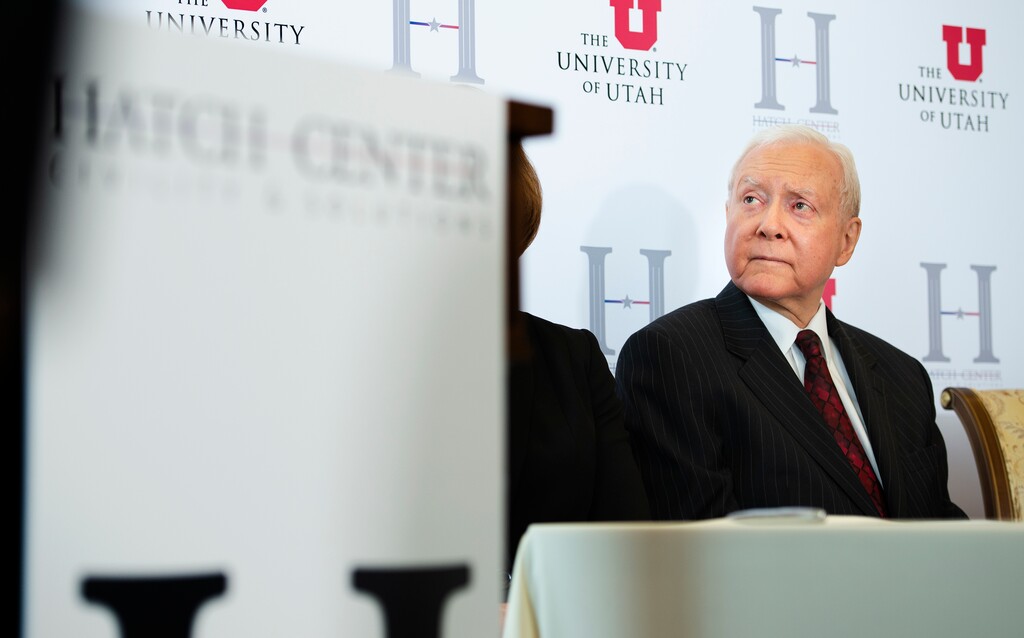 (Leah Hogsten  |  The Salt Lake Tribune)  Senator Orrin G. Hatch and The Orrin G. Hatch Foundation announced Wednesday, May 2, 2018 of a formal partnership with the University of Utah to erect a new facility to house Senator Hatch's archives from his 42 years in the Senate as well as offer forums to help train future leaders and discussions of policy. The new facility will be located across the street from the Thomas S. Monson Center at 411 E. South Temple and will honor the legacy of Utah's long-serving senator who is retiring early next year. 