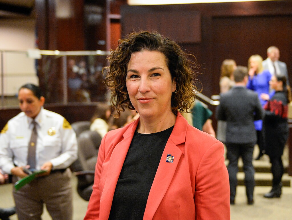 (Chris Samuels | The Salt Lake Tribune) Salt Lake County Council member-elect Suzanne Harrison before an inauguration ceremony at the council chambers in Salt Lake City, Tuesday, Jan. 3, 2023.