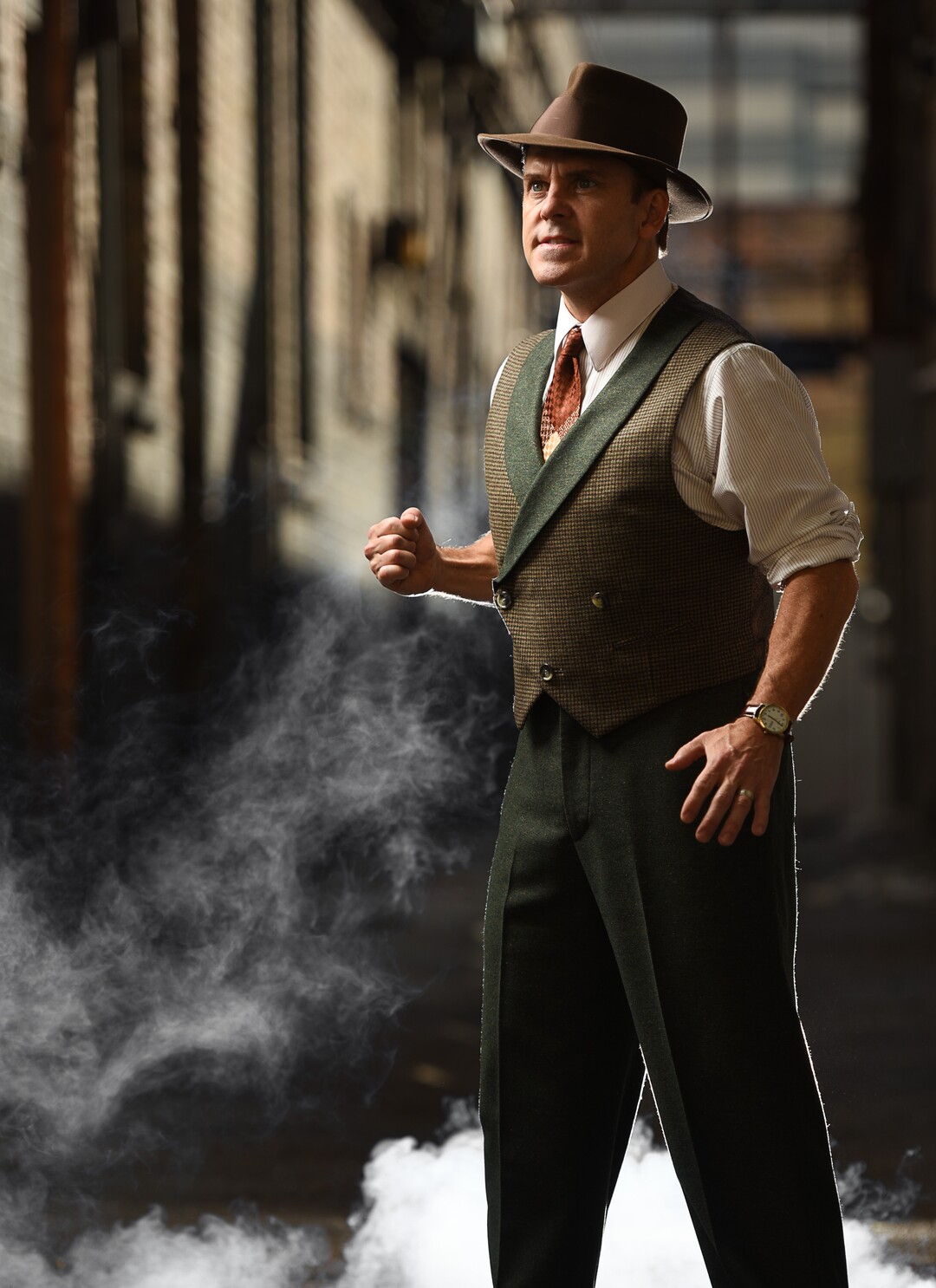 (Francisco Kjolseth | The Salt Lake Tribune)  Robert Creighton, an actor who is the writer, composer and star of "Cagney: The Musical," opening Sept. 20 at the Pioneer Theatre, where it is being groomed for a possible run on Broadway.