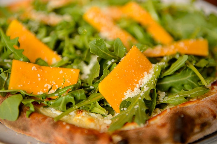 (Trent Nelson | The Salt Lake Tribune)  
Nomad Eatery, a new fast-casual restaurant near the airport in Salt Lake City. The chef/owner is Justin Soelberg, who worked at Avenues Proper and Proper Burger before launching this new eatery. Thursday March 22, 2018. Betty White pizza.