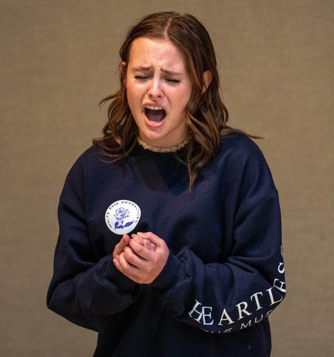 (Rick Egan | The Salt Lake Tribune)  Olympus high school student Ellie England sings during a rehearsal for a musical based on the young adult fantasy book, "Heartless," on Friday, April 1, 2022.