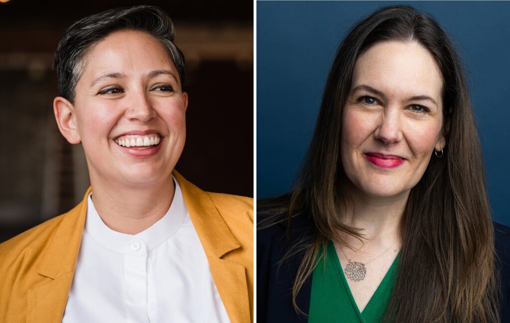 Candidates for Salt Lake City Council District 5 Erika Carlsen, left, and Amy Hawkins.