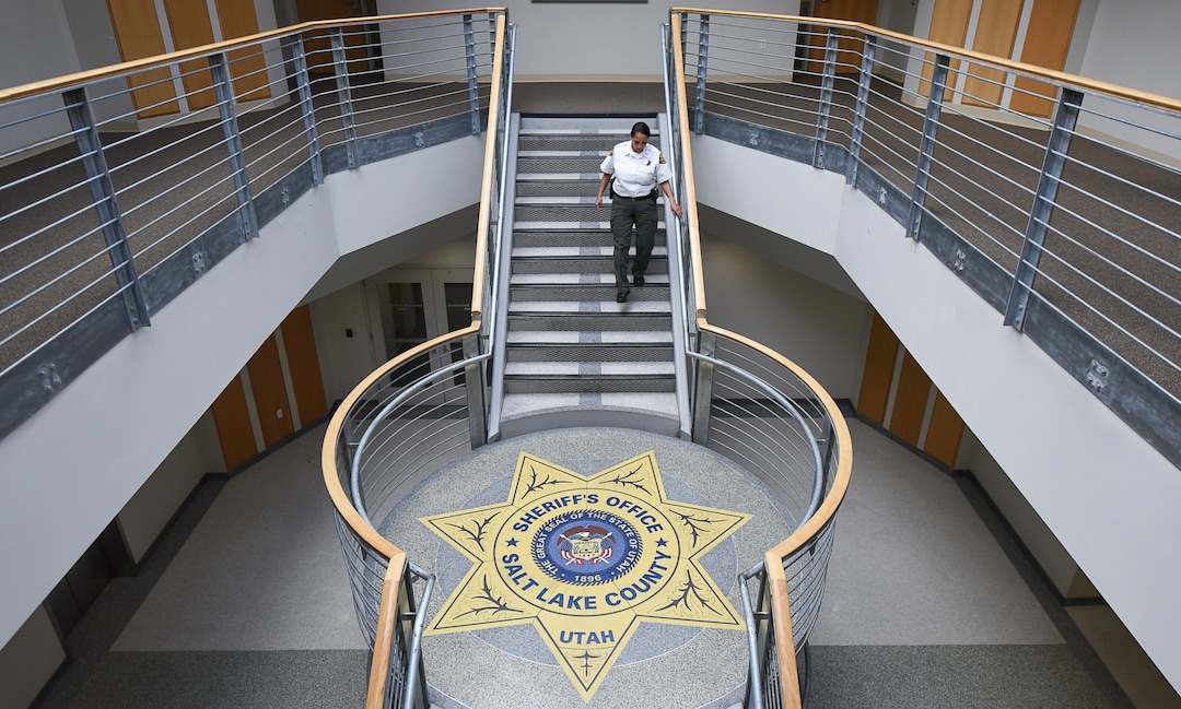 (Francisco Kjolseth  |  The Salt Lake Tribune)  Rosie Rivera, the first woman in Utah to serve as any county's sheriff walks the halls of the Salt Lake County Sheriff's Office Building in Salt Lake City on Monday, Dec. 11, 2017. 