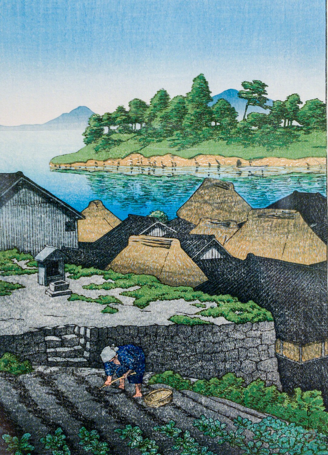 (Leah Hogsten  |  The Salt Lake Tribune) Field at Amakusa,1922, woodblock print; ink and color on paper by Kawase Hasui.  The Utah Museum of Fine Arts exhibit Seven Masters: 20th-Century Japanese Woodblock Prints, from the Minneapolis Institute of Art features the work of seven woodblock print artists who created a new art form, shin hanga.