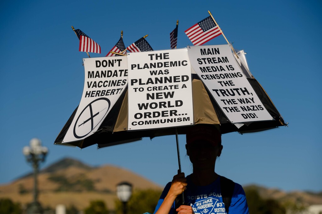 (Trent Nelson  |  The Salt Lake Tribune) A rally protesting government mask mandates at the State Capitol in Salt Lake City on Saturday, Sept. 5, 2020.