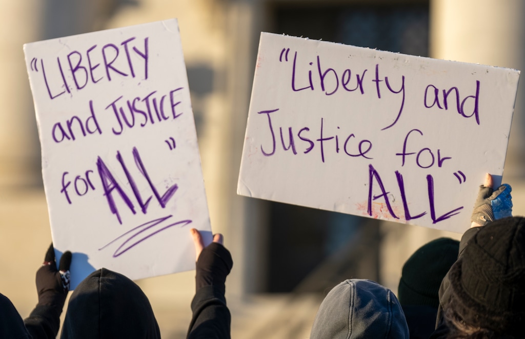 (Rick Egan | The Salt Lake Tribune) Protesters gather for a pro-immigration rally at the Utah Capitol on Wednesday, Jan 29, 2025. Faith-based group have sued the Trump administration over some elements of its immigration crackdown.