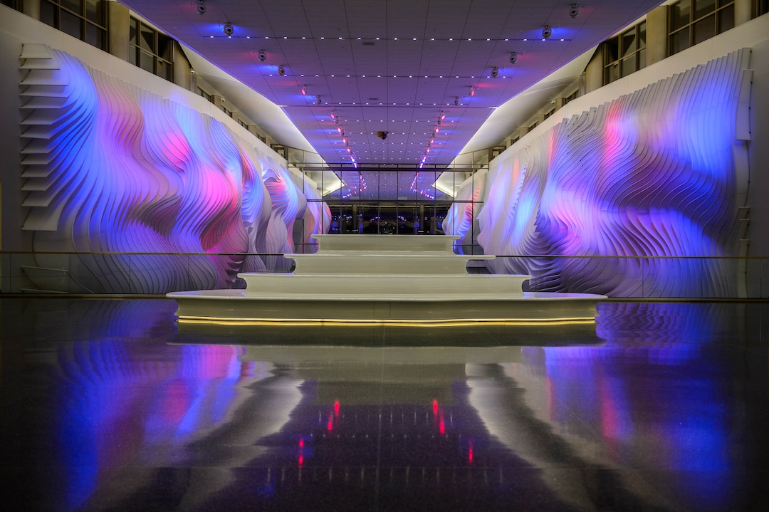 (Trent Nelson  |  The Salt Lake Tribune) "The Canyon," an art installation by Gordon Huether at the Salt Lake City International Airport on Tuesday, Oct. 27, 2020.