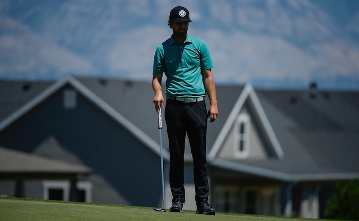 (Francisco Kjolseth  |  The Salt Lake Tribune)  Zach Johnson of Farmington joins a mixture of local pros and nationwide travelers make their annual attempt to qualifying for the Utah Championship on the Web.com Tour and a shot to play in a PGA Tour-brand event at Talons Cove Golf Course in Saratoga Springs on Monday, July 7, 2018. Only 12 players advance from a field of roughly 140.