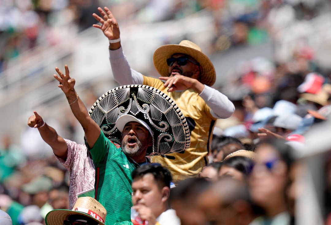 (Francisco Kjolseth  | The Salt Lake Tribune) Fans show up in large numbers to cheer on the Mexico Men’s National Team as it takes on Switzerland in a MexTour match at Rice-Eccles Stadium on Saturday, June 7, 2025.