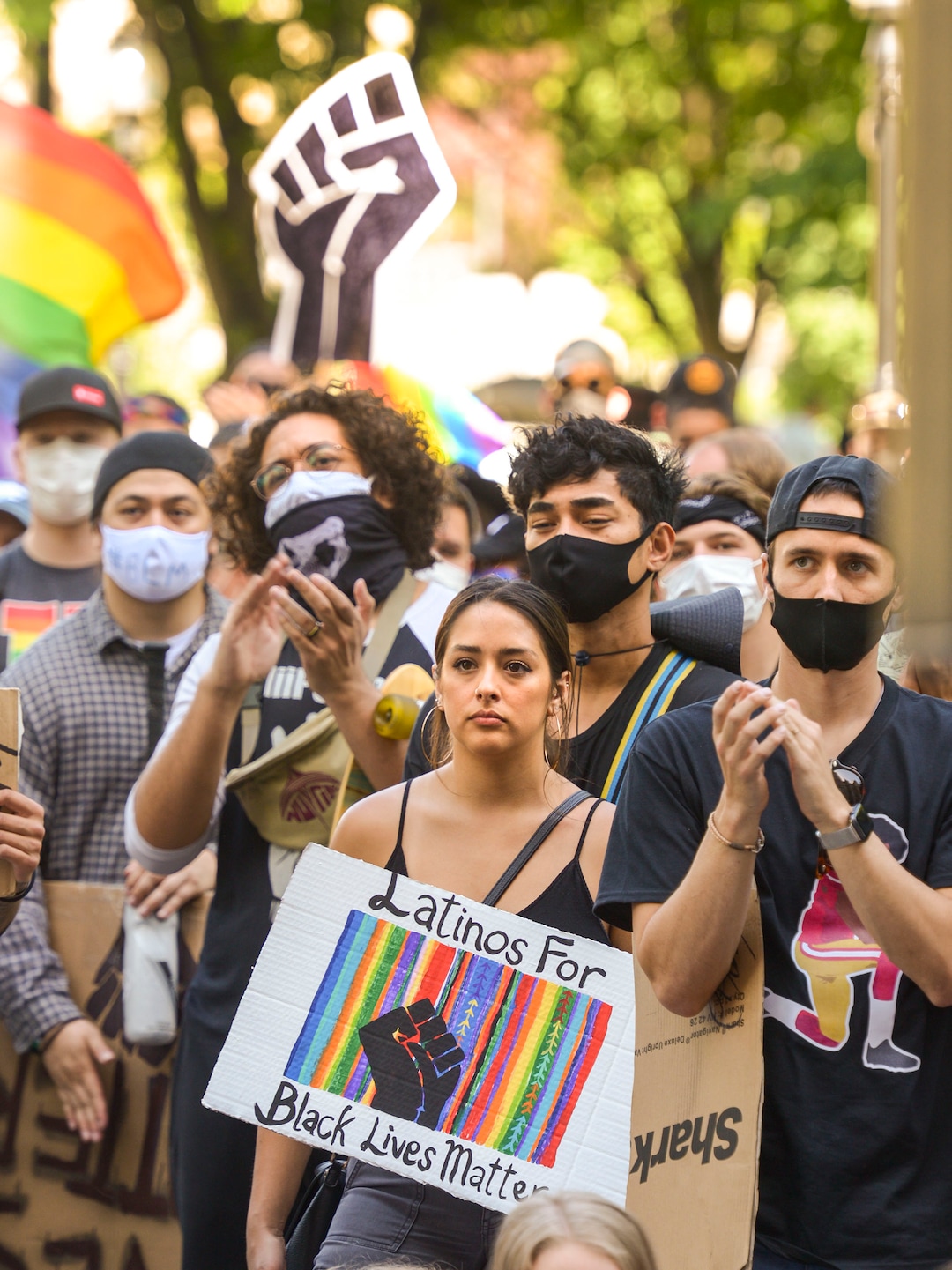 (Leah Hogsten  |  The Salt Lake Tribune) Over 1,000 Pride for Black Lives Matter supporters rallied at Liberty Park, Sunday, June 14, 2020 for over three hours before marching throughout Salt Lake City to join the Las Vidas Negras Importan Rally at Washington Square.