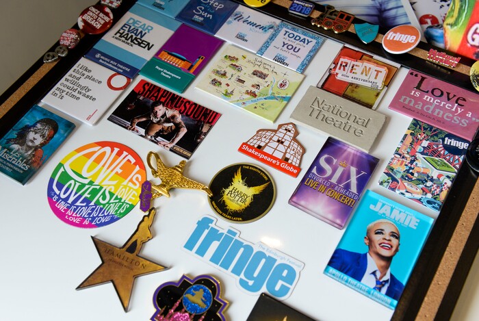 (Leah Hogsten  |  The Salt Lake Tribune) Megan Gutierrez is working on a magnet board filled with the plays she has seen in the last year. In 1993, Megan Gutierrez fell in love with the theater after her parents took her to Les Miserables. Since then, Gutierrez has seen countless shows, collected memorabilia from them all and now leads Utah Theater Lovers and Theater Lovers Travel that takes theater lovers like herself across the U.S. and abroad to see the show.