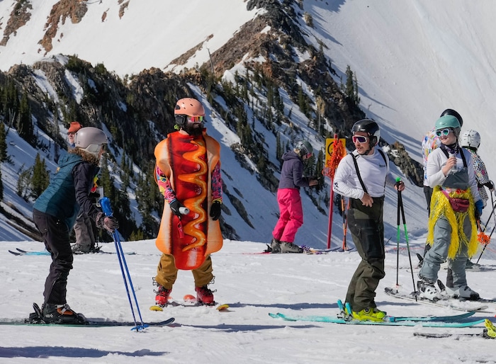 (Francisco Kjolseth  | The Salt Lake Tribune) Snowbird closes the book on the 2024-25 ski season on Monday, May 26, 2025. Snow and sun revelers took to the slushy slopes on Memorial Day as the resort was the last in the state to close.