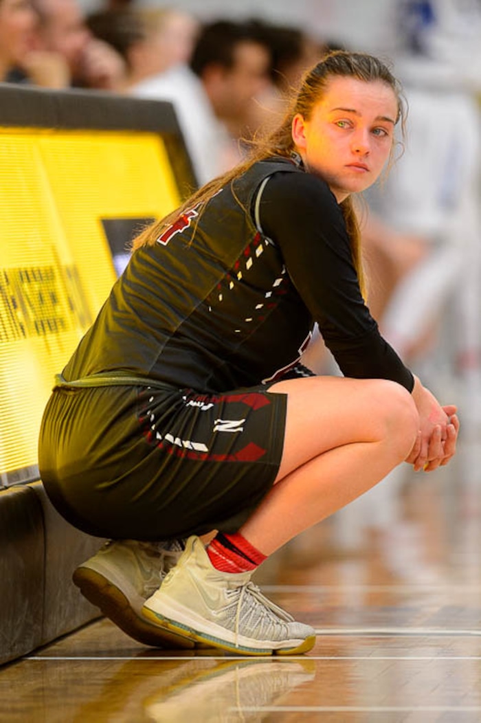 (Trent Nelson | The Salt Lake Tribune)  Northridge's Abby Neff (24) in the final two minutes as Bingham faces Northridge in the 6A High School Girls' Basketball Tournament at SLCC in Taylorsville, Thursday Feb. 22, 2018.