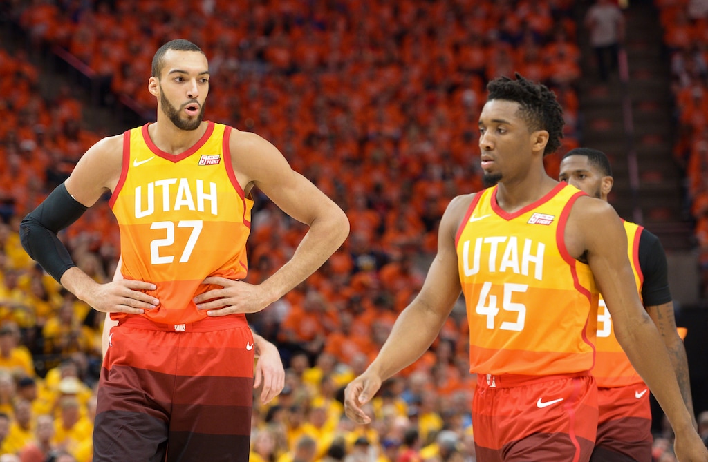 (Leah Hogsten | The Salt Lake Tribune) as the Utah Jazz take on the Houston Rockets in Game 3 of an NBA basketball second-round playoff series Friday, May 4, 2018 in Salt Lake City.