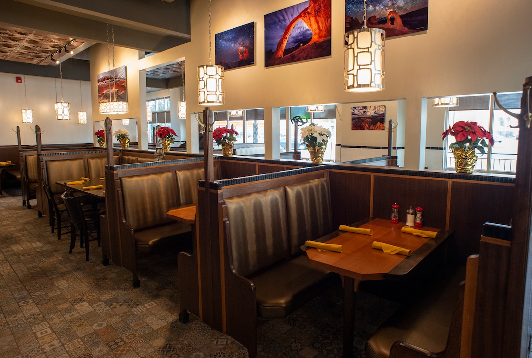 (Rick Egan  |  The Salt Lake Tribune)  Tru Religion Pancake & Steakhouse, which opened recently in Orem, features the reupholstered booths from Salt Lake City's iconic Lambs Grill. Friday, Dec. 28, 2018.