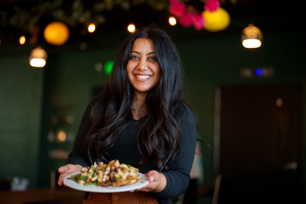 (Trent Nelson  |  The Salt Lake Tribune) Ripple Desai, owner and chef of Tandoori Taqueria in Salt Lake City's Maven District. The restaurant's fusion of Indian and Mexican cuisine reflects Desai's family roots and her favorite foods.